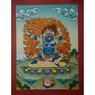 17.5"x13.5" Karzopa Mahakala Thankga Painting