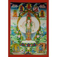 39"x28" Avalokiteshvara Thankga Painting