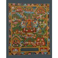 Buddha life Thankga visual representation of numerous key events in the historical Siddhartha gautam Buddha life.