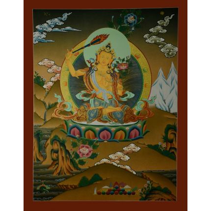 26.5"x20.5" Manjushiri Thankga Painting