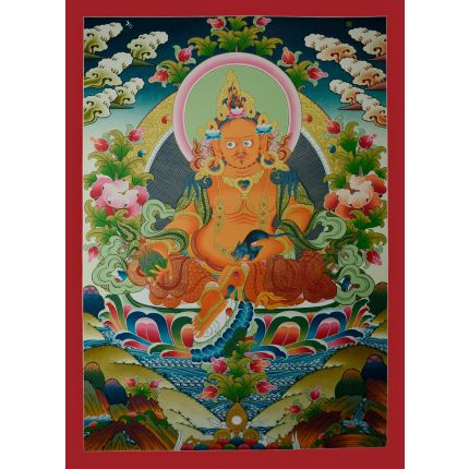 31"x22.25"  Yellow Jambhala Thankga Painting