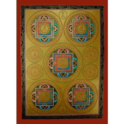 Manjushri Mandala Thangka Painting - 32.75"x24.25"   