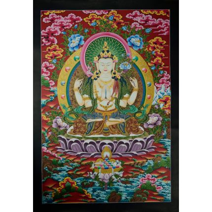 33"x23"  Chenrezig Thangka Painting
