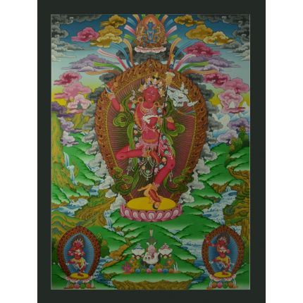 33”x24.5" Vajravarahi or Dorje Phagmo Thangka Painting