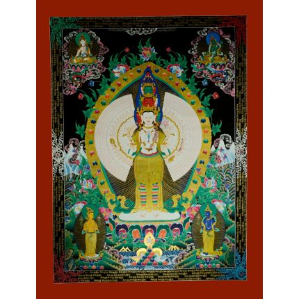 48.5"x37" 1000 Armed Avalokiteshvara Thangka Painting