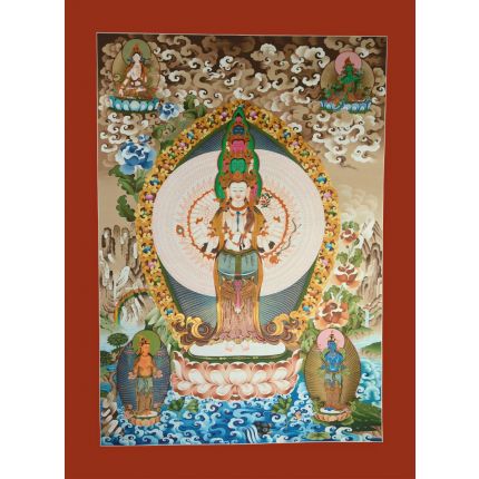 50"x37.5" 1000 Armed Avalokiteshvara Thangka Painting