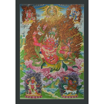 Rahula  Thankga Painting Tibetan  Buddhism Dharma Protector : 33”x23”