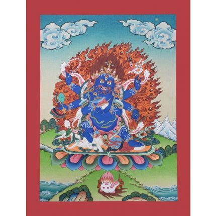Black Mahakala Thangka Painting