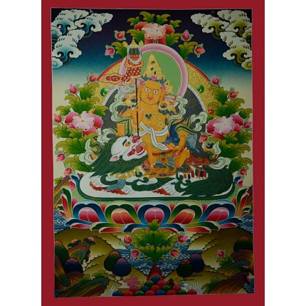 30.75"x22.25" Vaishravana Thankga Painting