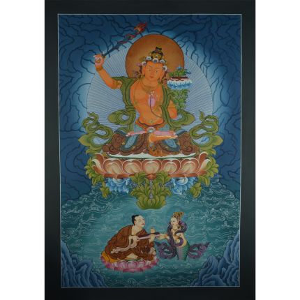 33.75" x 23.75" Manjushiri Thankga Painting
