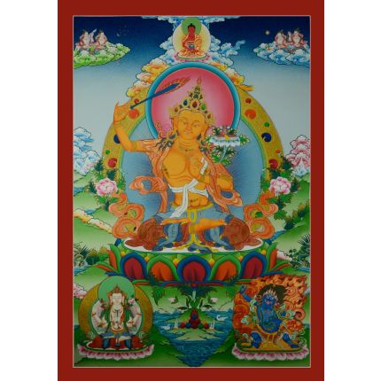 32.75"x22.5"   Manjushiri Thankga Painting