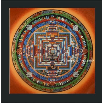 Kalachakra mandala thangka, ancient art of Tibetan Buddhism.