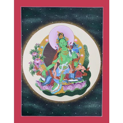 Small Green Tara Thangka
